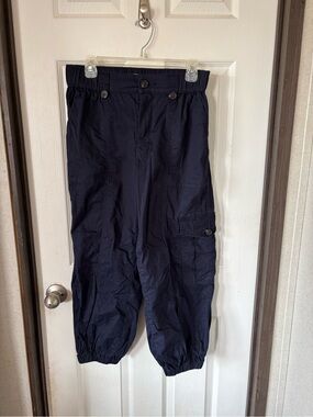 Men's Navy Cargo Pants - Elastic Hem Casual Workwear
